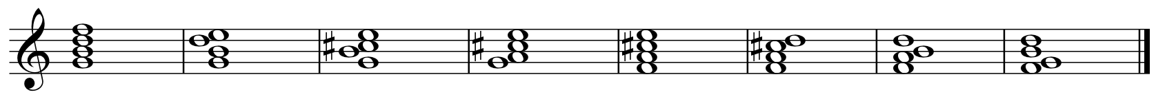 Descending vertical sequences with minimal voice-movement